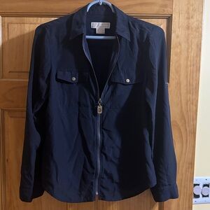 Michael Kors Navy zip up shirt
